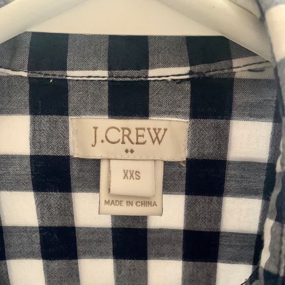 J Crew Navy & White Gingham Button Down - Picture 4 of 5